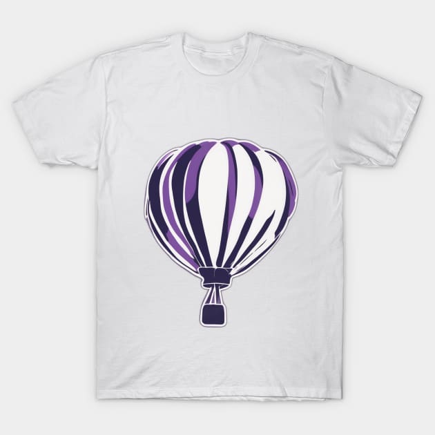 Majestic Purple Striped Hot Air Balloon Graphic No. 647 T-Shirt by cornelliusy